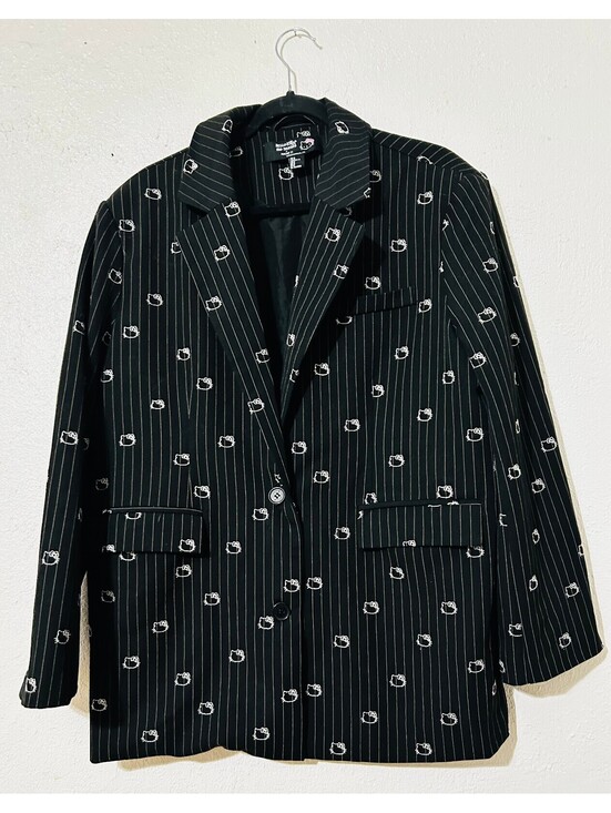 Jackets & Blazers - Hello Kitty x Forever 21 Black Pinstripe Blazer Embroidered Sanrio Oversized M